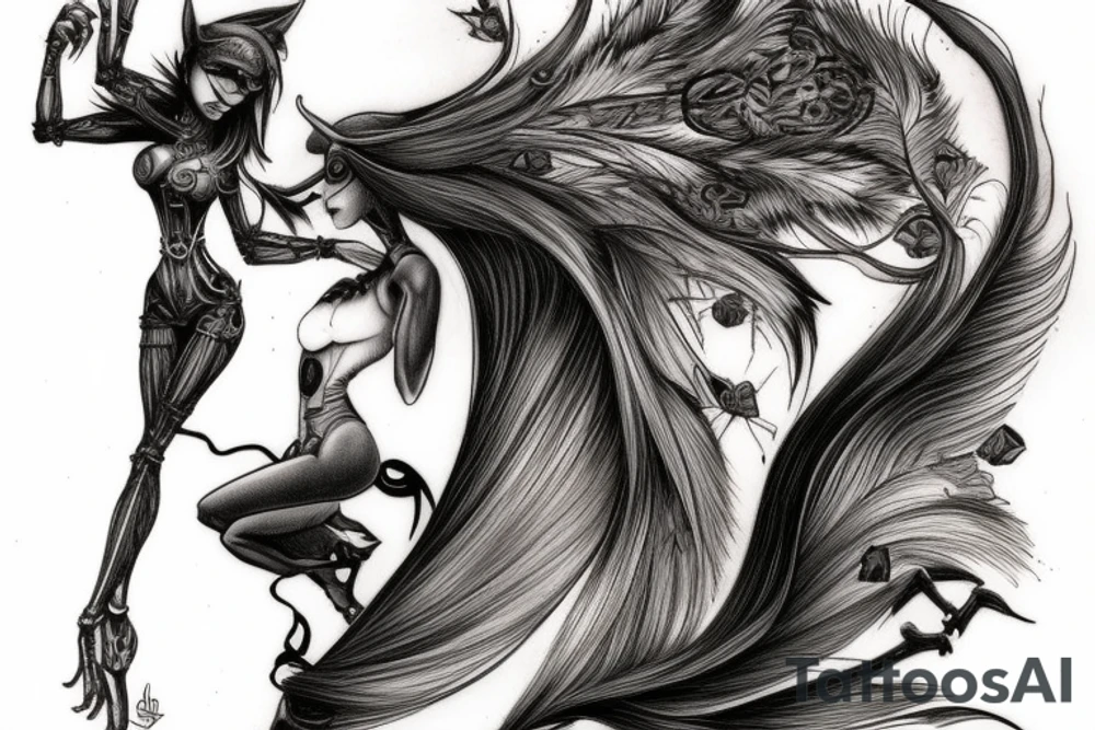 squirrel woman tattoo idea
