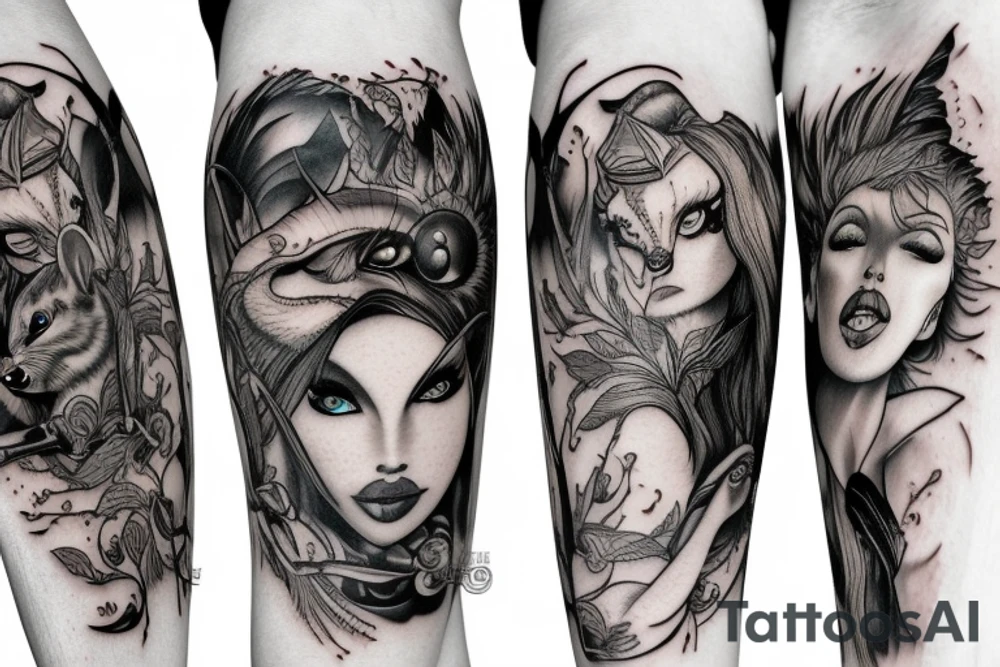 squirrel woman tattoo idea