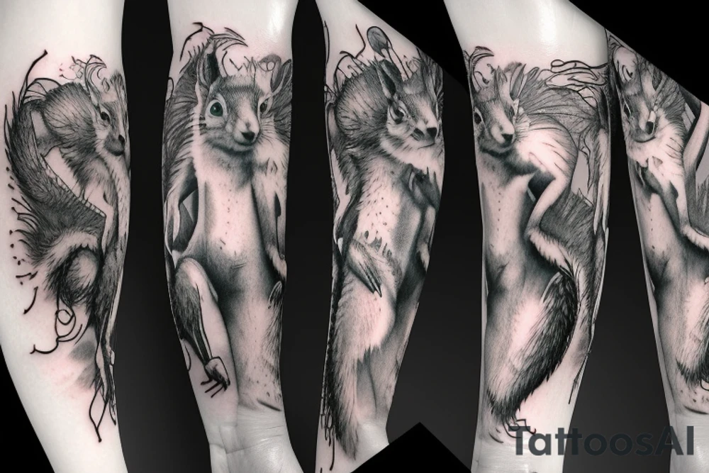 squirrel woman tattoo idea