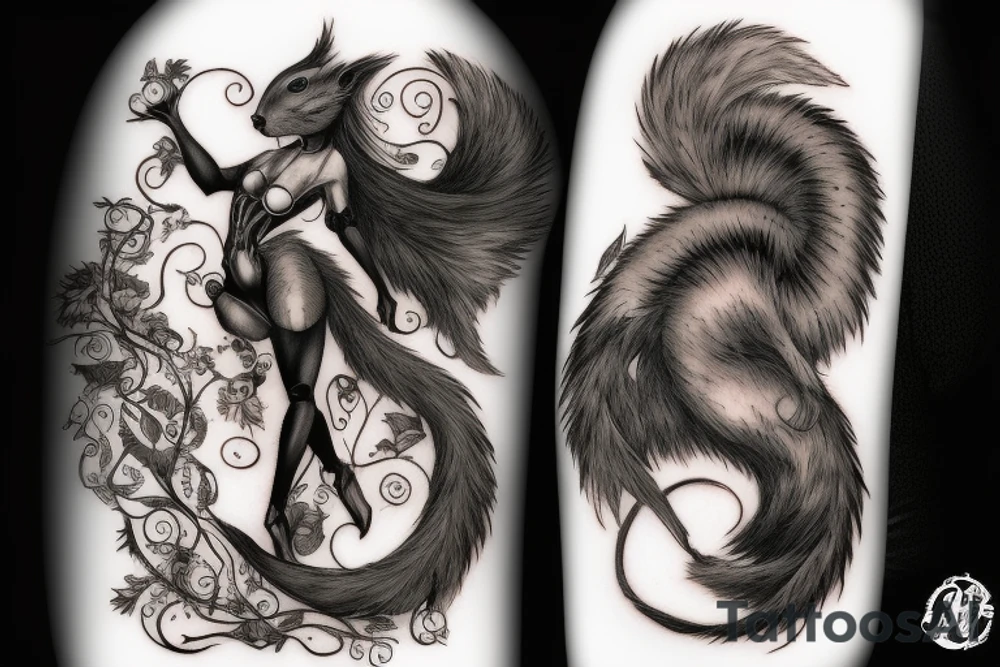 squirrel woman tattoo idea