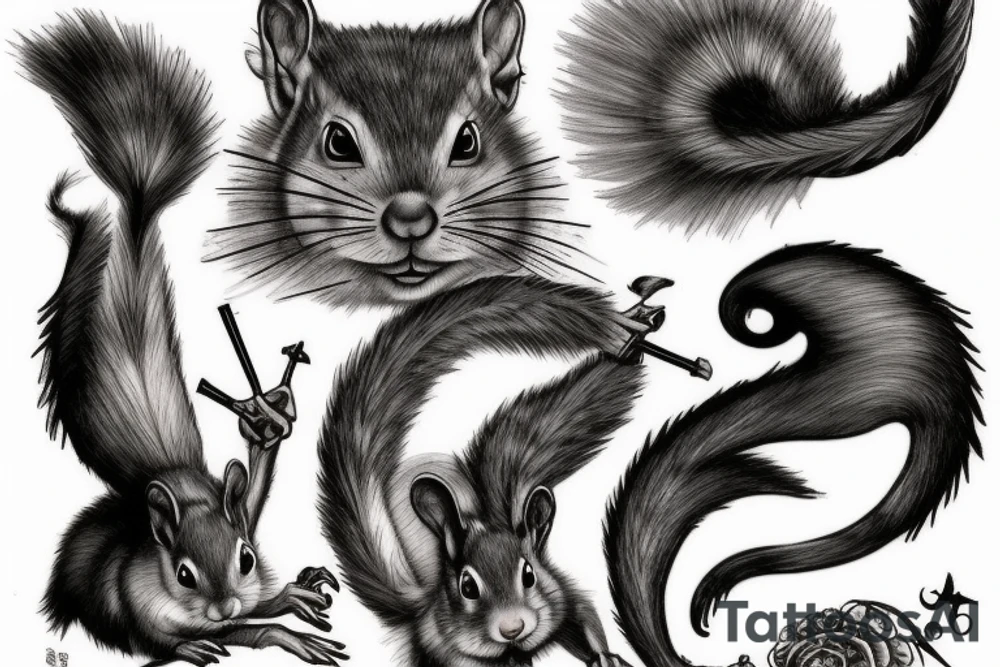 squirrel woman tattoo idea