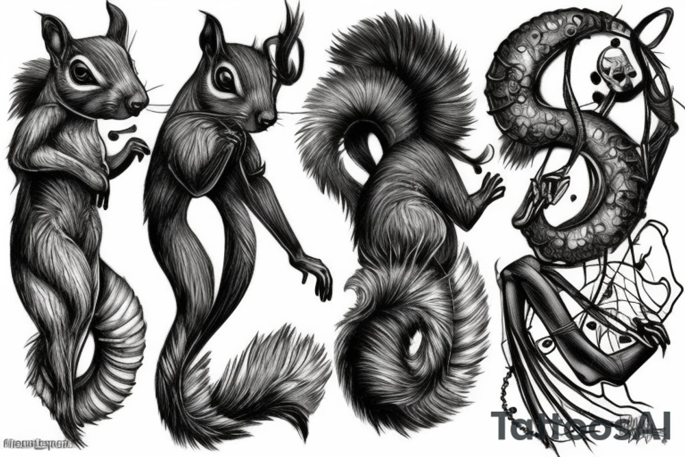 squirrel woman tattoo idea
