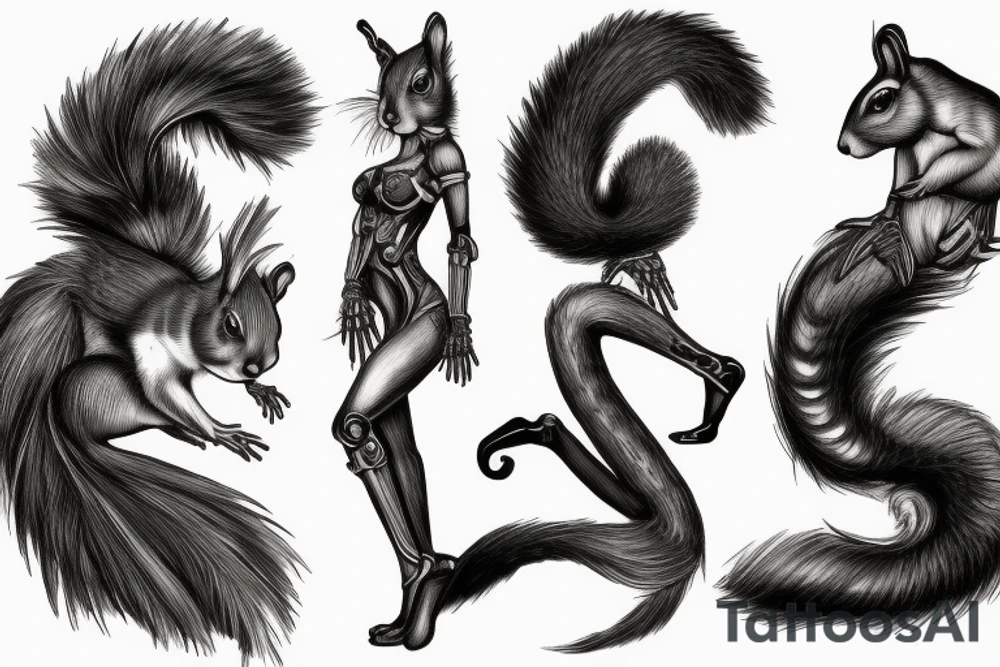 squirrel woman tattoo idea
