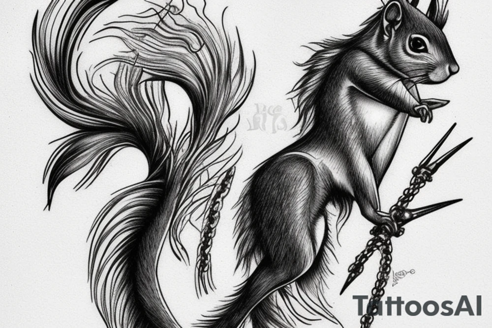 squirrel woman tattoo idea