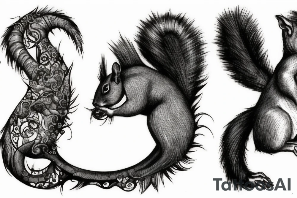 squirrel woman tattoo idea