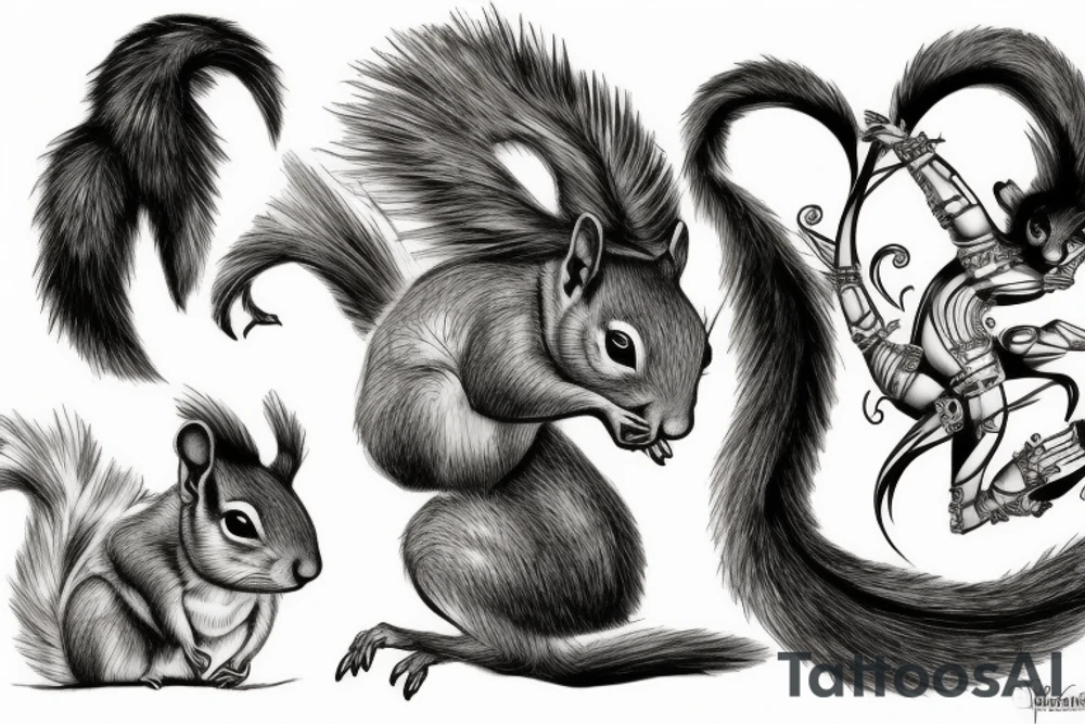 squirrel woman tattoo idea
