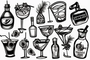 Cocktail beach tattoo idea