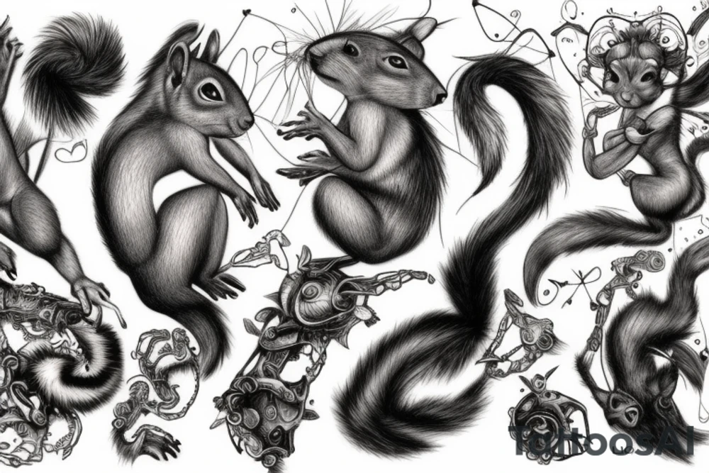 squirrel woman tattoo idea