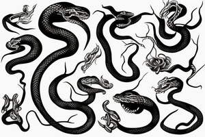Snake breathing fire tattoo idea