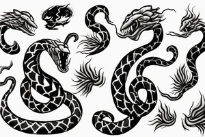 Snake breathing fire tattoo idea