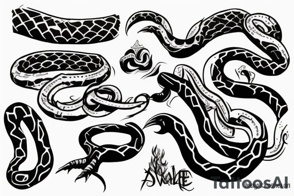 Metal snake tattoo idea