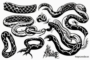 Metal snake tattoo idea