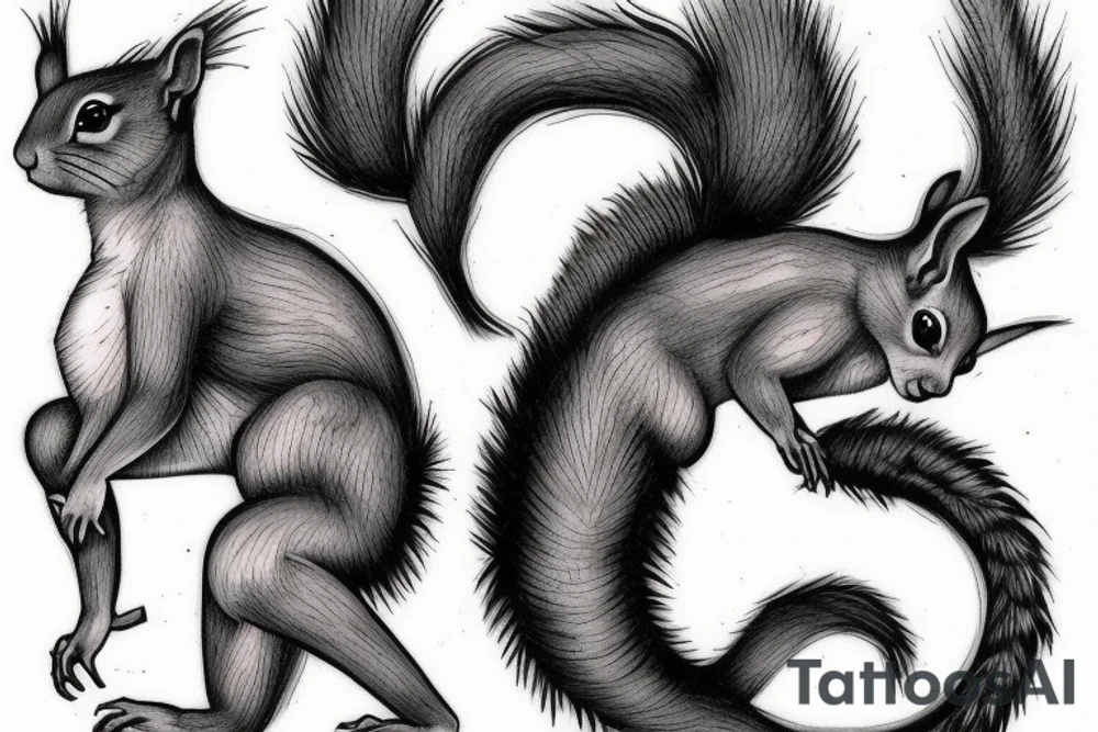 squirrel woman tattoo idea