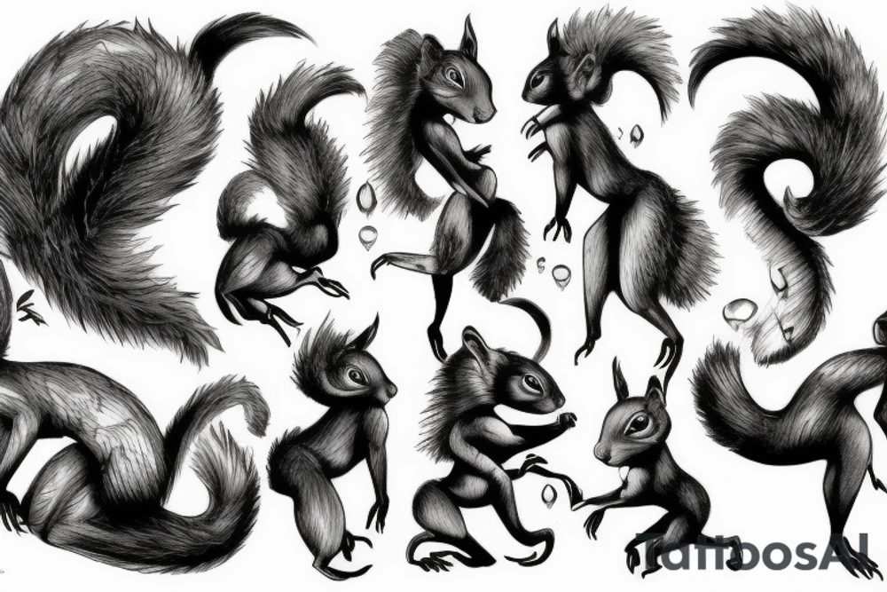 squirrel woman tattoo idea