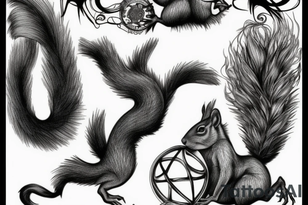 squirrel woman tattoo idea