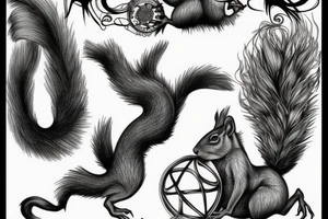 squirrel woman tattoo idea