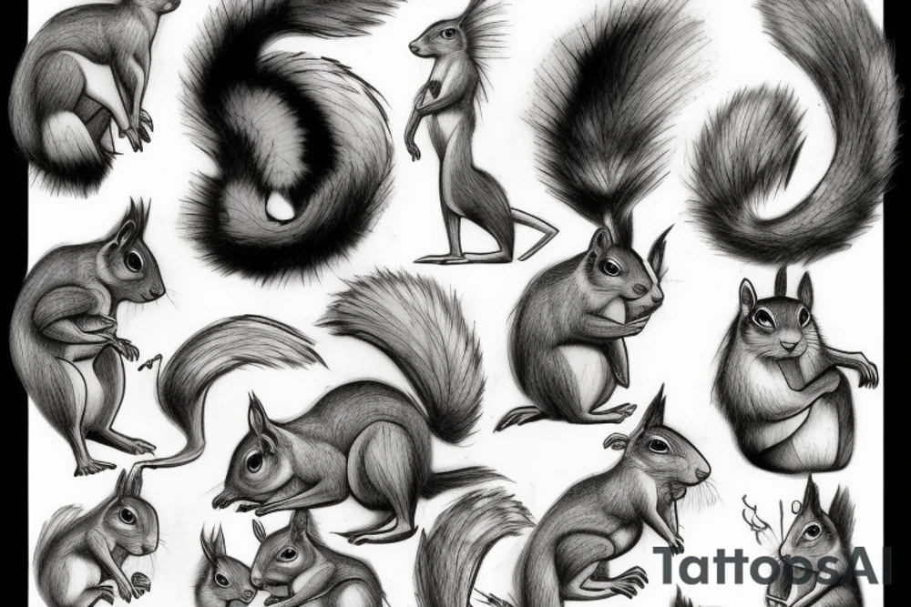 squirrel woman tattoo idea