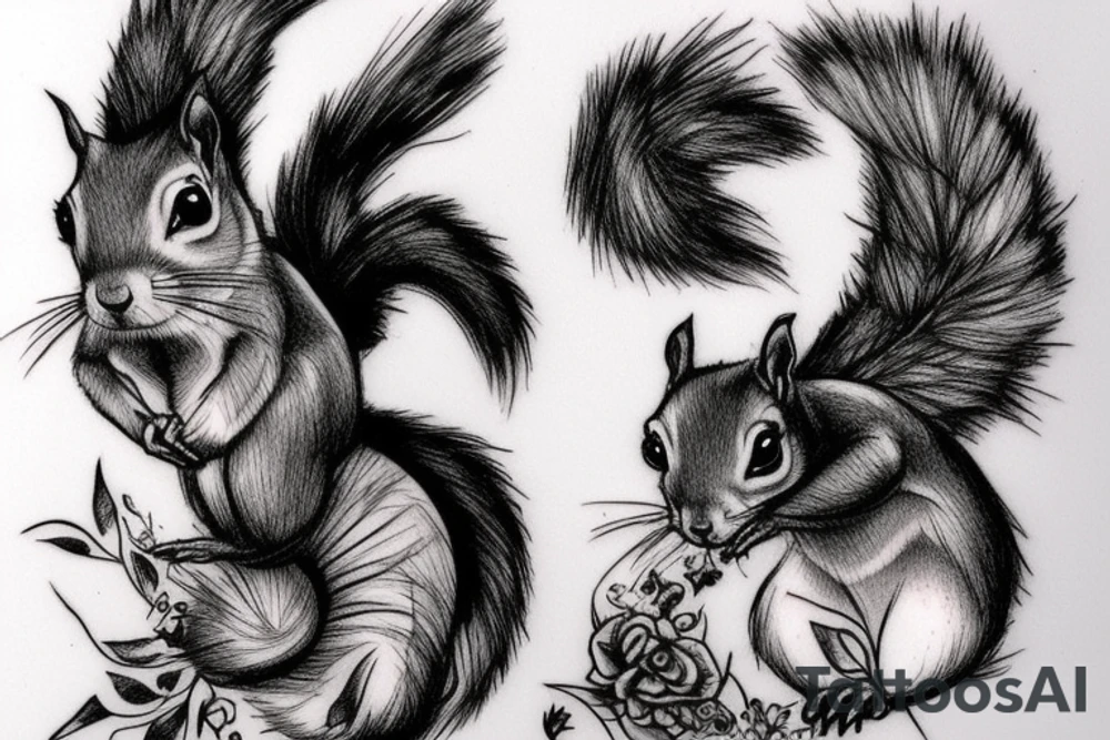 squirrel woman tattoo idea