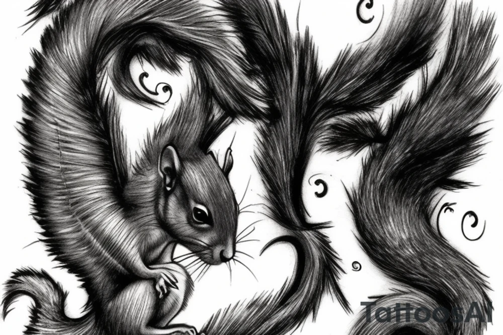 squirrel woman tattoo idea