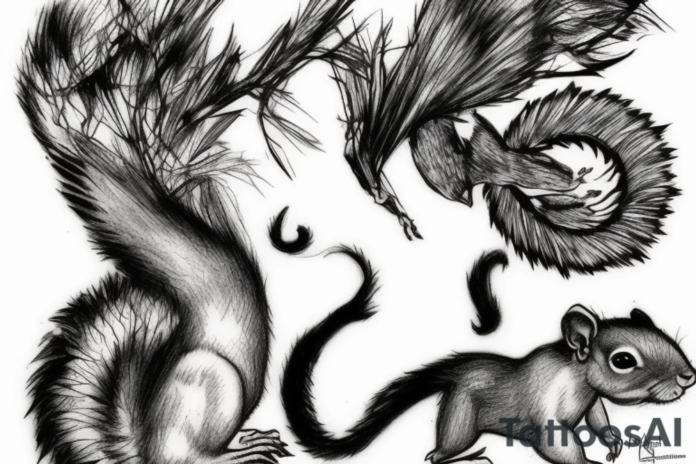 squirrel woman tattoo idea