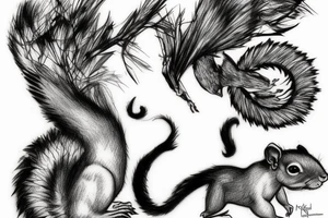 squirrel woman tattoo idea
