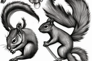 squirrel warrior woman tattoo idea