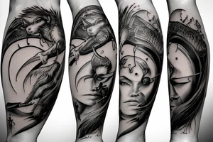 squirrel warrior woman tattoo idea