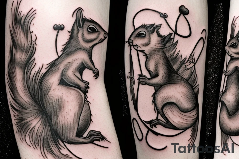 squirrel warrior woman tattoo idea