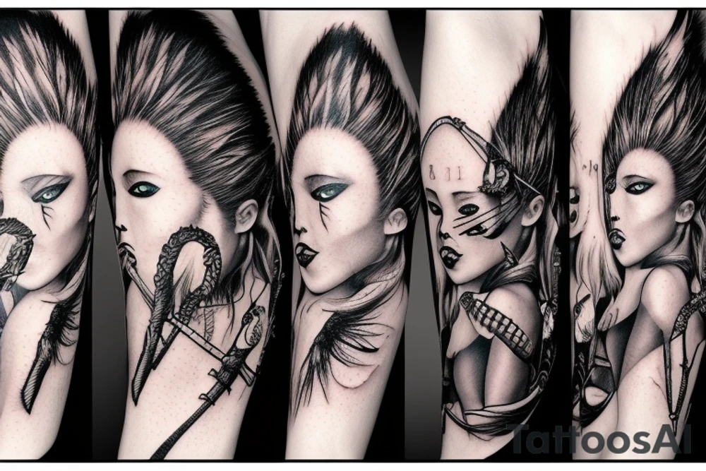 squirrel warrior woman tattoo idea