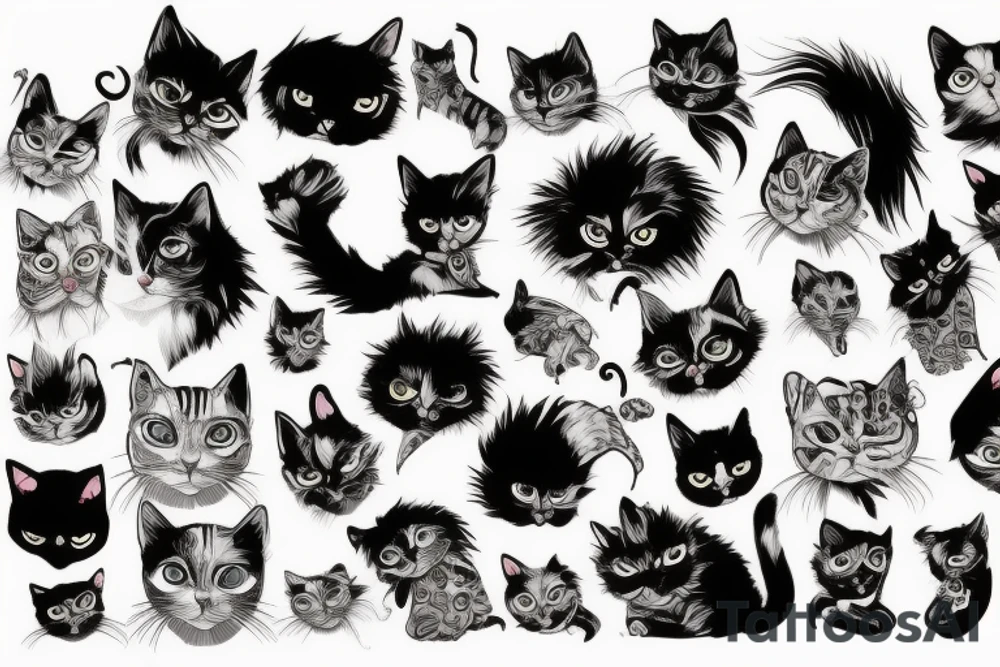 punk cat tattoo idea