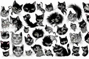 punk cat tattoo idea