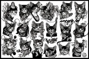 punk cat tattoo idea