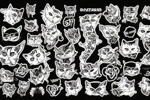 punk cat tattoo idea
