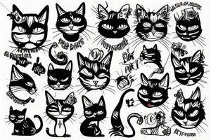punk cat tattoo idea
