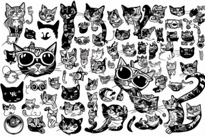 punk cat tattoo idea