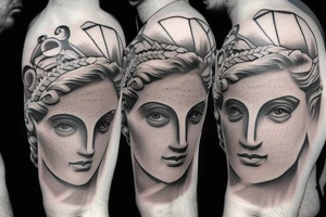 Greek statue head tattoo idea