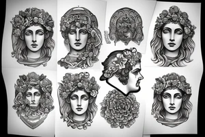 Greek statue head tattoo idea