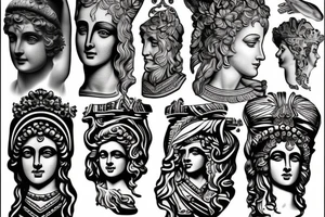 Greek statue head tattoo idea