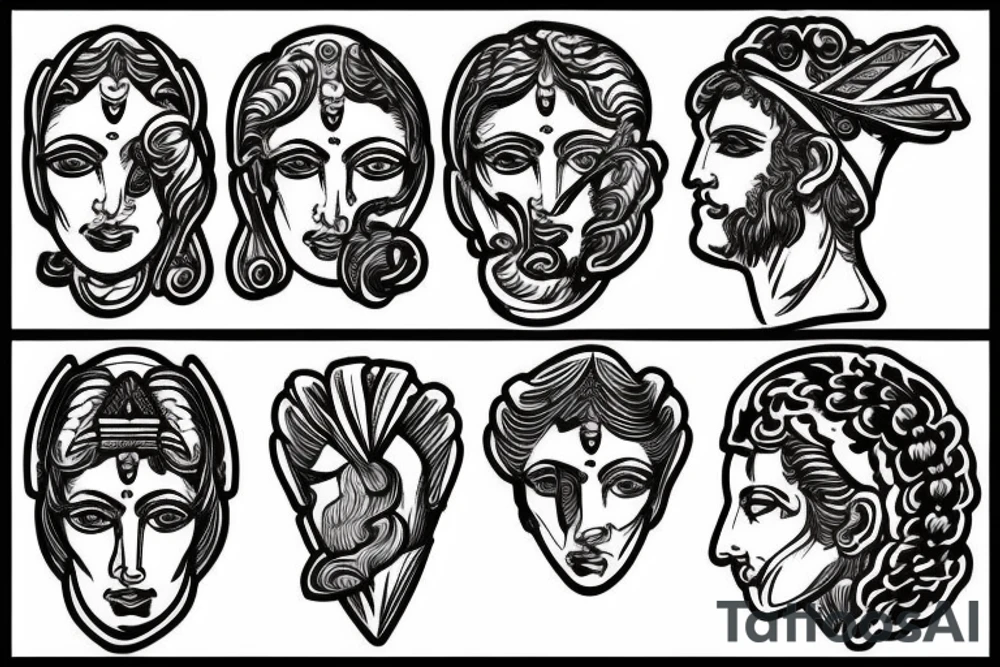 Greek statue head tattoo idea
