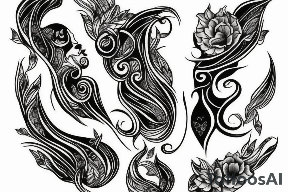 Masculine feminine duality tattoo idea