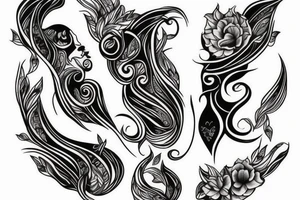 Masculine feminine duality tattoo idea