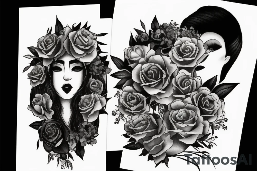 Masculine feminine duality tattoo idea