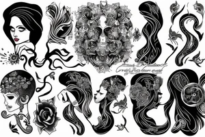 Masculine and feminine duality tattoo idea