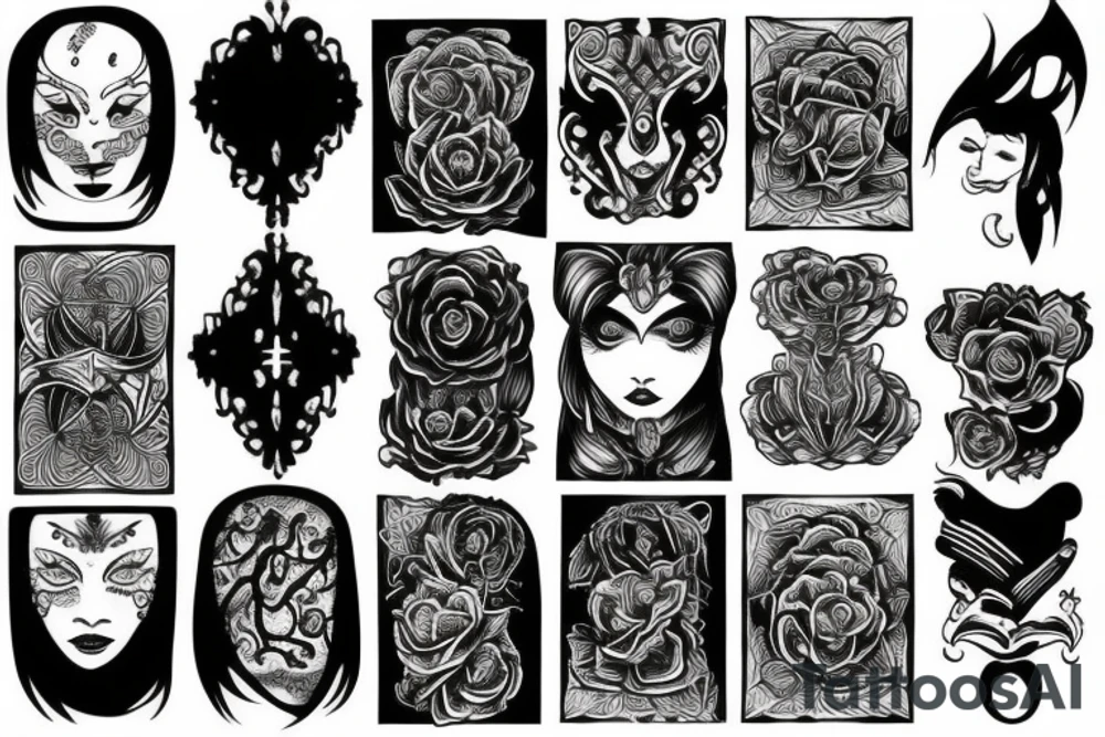 Masculine and feminine duality tattoo idea
