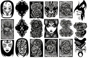Masculine and feminine duality tattoo idea