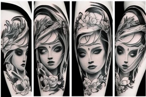 Masculine vs feminine duality tattoo idea