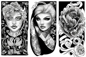 Masculine vs feminine duality tattoo idea