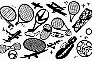 Tennis court airplane flying overhead tattoo idea