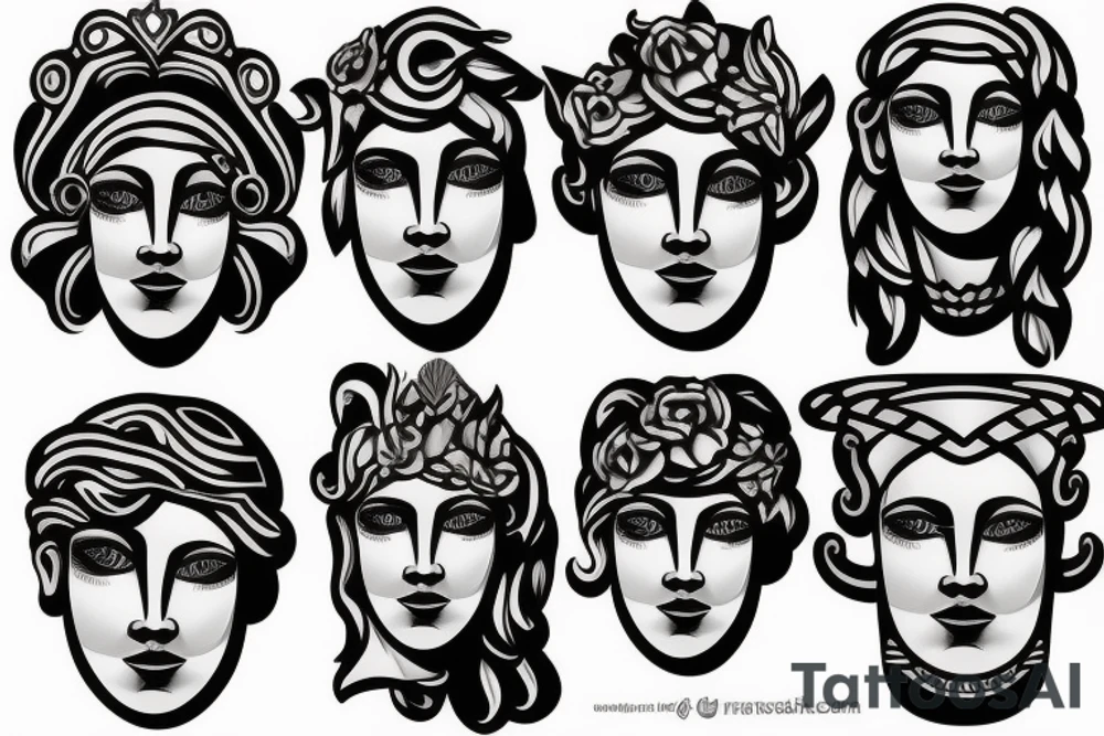 greek statue head tattoo idea