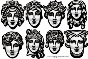 greek statue head tattoo idea